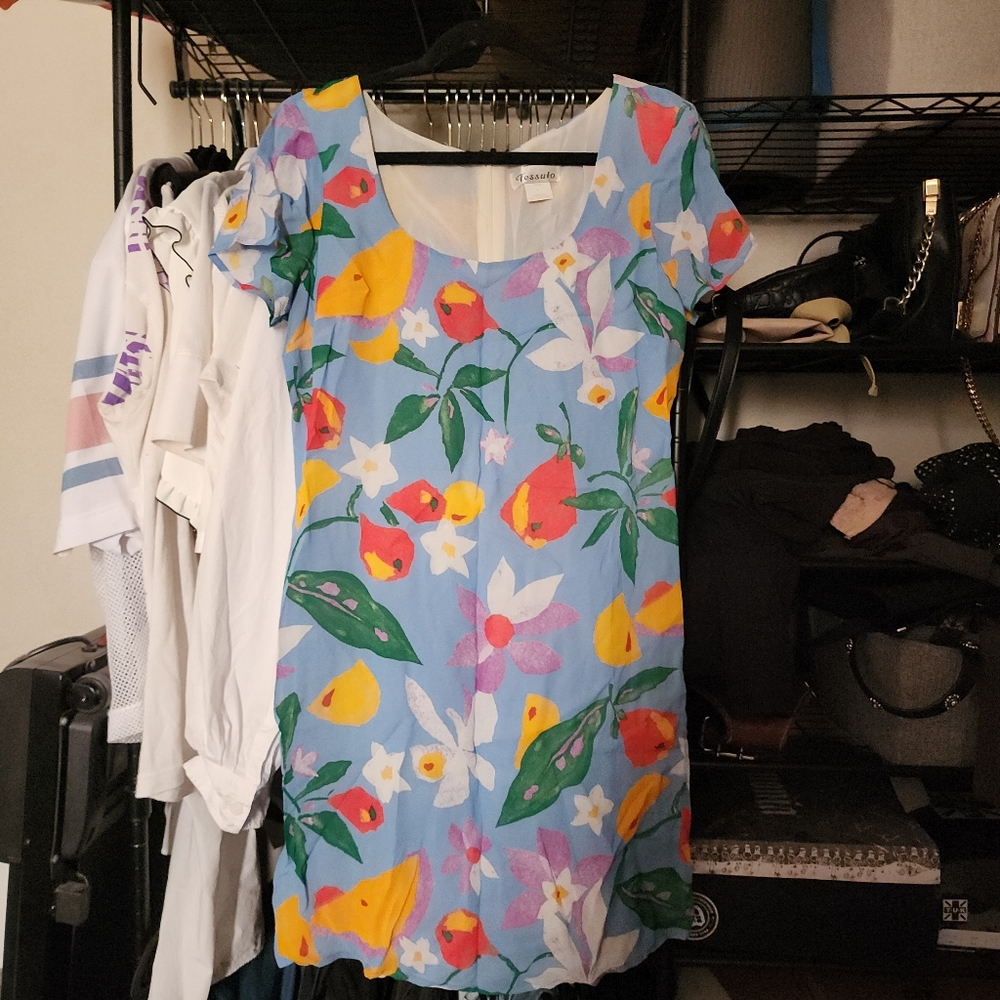 Vintage Tessuto Rayon Fruit Dress, Small
